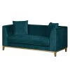 Jack & Alice Sofa Blomma (2-Sitzer) Samt - Petrol - Eiche