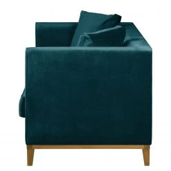 Jack & Alice Sofa Blomma (3-Sitzer) - Petrol - Eiche -Wohnzimmermöbel boutique en ligne sofa blomma 3 sitzer samtstoff petrol eiche 3671229