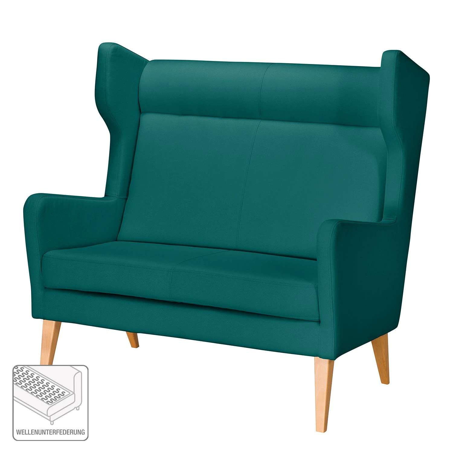 Mørteens Sofa Bucoli (2-Sitzer) Strukturstoff - Petrol 2 Mørteens Sofa Bucoli (2-Sitzer) Strukturstoff - Petrol – Bild 2