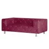 Home Design Sofa Carlotta (2-Sitzer) - Microfaser Bordeaux