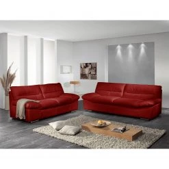 Cotta Sofa Doug (2-Sitzer) Echtleder - Rot -Wohnzimmermöbel boutique en ligne sofa doug 2 sitzer echtleder rot 4385592