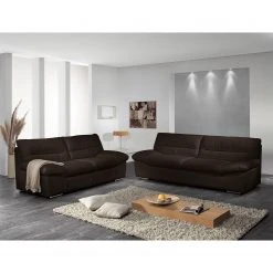 Cotta Sofa Doug (3-Sitzer) - Echtleder Dunkelbraun -Wohnzimmermöbel boutique en ligne sofa doug 3 sitzer echtleder dunkelbraun 4385692