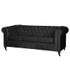 Jack & Alice Sofa Esplanada (3-Sitzer) Samt - Schwarz