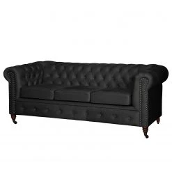 Jack & Alice Sofa Esplanada (3-Sitzer) Samt - Schwarz