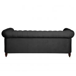 Jack & Alice Sofa Esplanada (3-Sitzer) Samt - Schwarz -Wohnzimmermöbel boutique en ligne sofa esplanada 3 sitzer microfaser schwarz 4504556