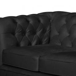 Jack & Alice Sofa Esplanada (3-Sitzer) Samt - Schwarz -Wohnzimmermöbel boutique en ligne sofa esplanada 3 sitzer microfaser schwarz 4504576