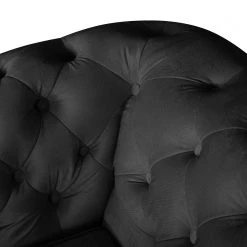 Jack & Alice Sofa Esplanada (3-Sitzer) Samt - Schwarz -Wohnzimmermöbel boutique en ligne sofa esplanada 3 sitzer microfaser schwarz 4504580