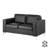 Fredriks Sofa Lampone (2-Sitzer) - Echtleder - Schwarz