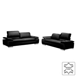 Fredriks Sofa Masca (2-Sitzer) - Echtleder Schwarz -Wohnzimmermöbel boutique en ligne sofa masca 2 sitzer echtleder schwarz 514080