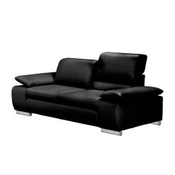 Fredriks Sofa Masca (3-Sitzer) - Kunstleder Schwarz