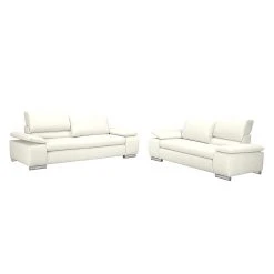 Fredriks Sofa Masca (3-Sitzer) - Kunstleder Weiß -Wohnzimmermöbel boutique en ligne sofa masca 3 sitzer kunstleder weiss 513333