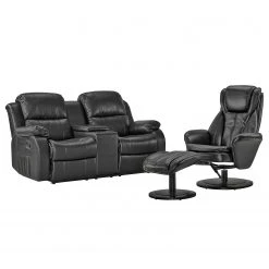 Modoform Kinosofa Mendis (2-Sitzer) - Schwarz -Wohnzimmermöbel boutique en ligne sofa mendis 2 sitzer kunstleder schwarz 3116809