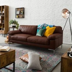 Ars manufacti Sofa Parlin (3-Sitzer) Echtleder - Mokka -Wohnzimmermöbel boutique en ligne sofa parlin 3 sitzer echtleder mokka 5093960