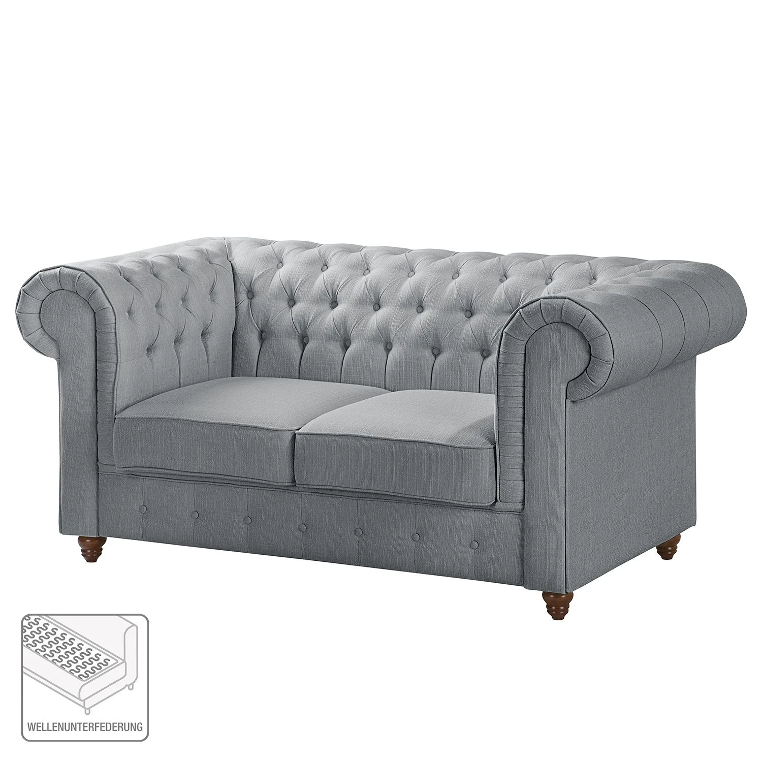Maison Belfort Sofa Pintano (2-Sitzer) - Silbergrau 2 Maison Belfort Sofa Pintano (2-Sitzer) - Silbergrau – Bild 2