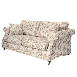 Maison Belfort Sofa Rosehearty (3-Sitzer) - Webstoff - Creme / Rose