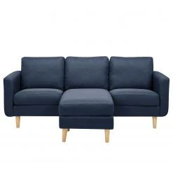Mørteens Sofa Wyke IV (3-Sitzer mit Hocker) - Flachgewebe - Dunkelblau - Dunkelblau -Wohnzimmermöbel boutique en ligne sofa saluda 3 sitzer mit hocker flachgewebe dunkelblau 4723272