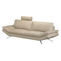 Loftscape Sofa Sharon (2,5-Sitzer) Echtleder Beige - Kopfstütze verstellbar