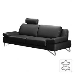 Loftscape Sofa Silvano (3-Sitzer) Echtleder - Schwarz - Kopfstütze verstellbar -Wohnzimmermöbel boutique en ligne sofa silvano 3 sitzer echtleder schwarz 444175