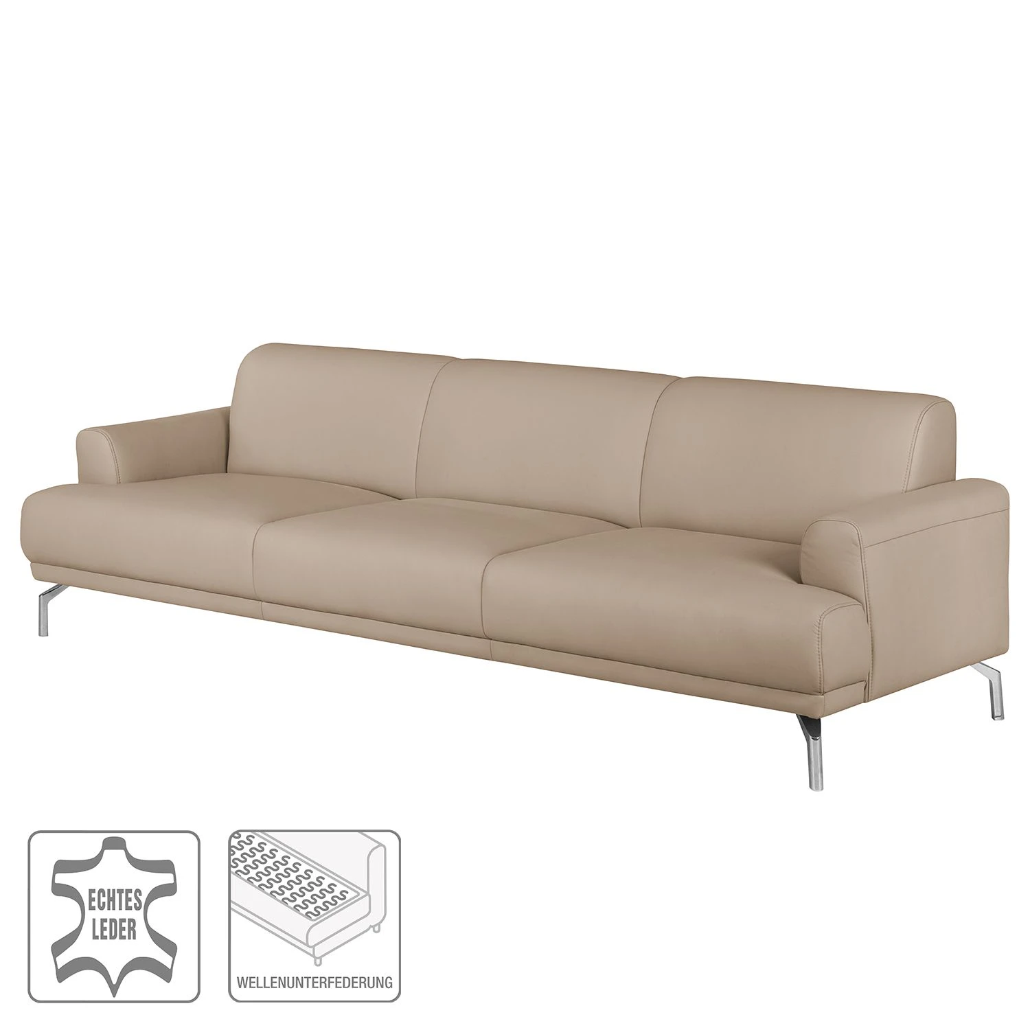 Fredriks Sofa Sisto I (3-Sitzer) Echtleder - Cappuccino 2 Fredriks Sofa Sisto I (3-Sitzer) Echtleder - Cappuccino – Bild 2