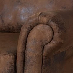 Ars manufacti Sofa Sombrero (3-Sitzer) - Antiklederoptik Dunkelbraun -Wohnzimmermöbel boutique en ligne sofa sombrero 3 sitzer antiklederlook braun 308869