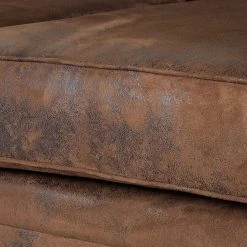 Ars manufacti Sofa Sombrero (3-Sitzer) - Antiklederoptik Dunkelbraun -Wohnzimmermöbel boutique en ligne sofa sombrero 3 sitzer antiklederlook braun 308870