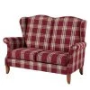 Max Winzer Sofa Verita (2-Sitzer) - Strukturstoff - Rot kariert