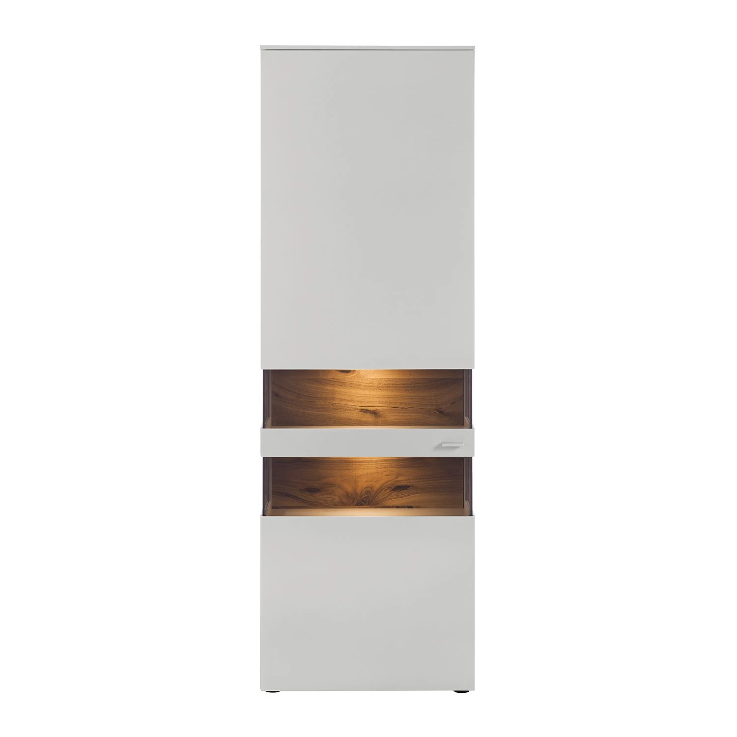 GWINNER Standvitrine Anzio - Matt Weiß / Astnussbaum - Türanschlag links - Mit Beleuchtung 6 GWINNER Standvitrine Anzio - Matt Weiß / Astnussbaum - Türanschlag links - Mit Beleuchtung – Bild 6