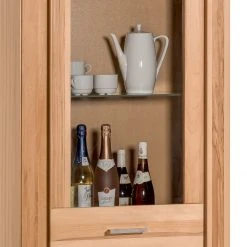 Naturoo Standvitrine Lombok - Teilmassiv -Wohnzimmermöbel boutique en ligne standvitrine lombok i teilmassiv kernbuche 5004372