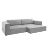 Tom Tailor Ecksofa Big Cube Style Webstoff - Stoff TBO: 29 moody grey - Longchair davorstehend rechts