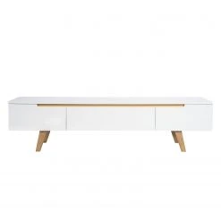 Mørteens TV-Lowboard Allium - Eiche teilmassiv - Weiß / Eiche -Wohnzimmermöbel boutique en ligne tv lowboard allium esche teilmassiv esche hochglanz weiss 3540201