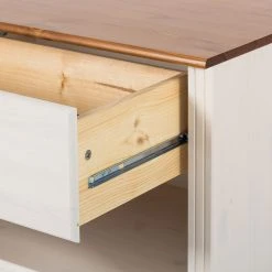 Maison Belfort TV-Lowboard Lillehammer I - Kiefer massiv - Kiefer Weiß / Kiefer Honig -Wohnzimmermöbel boutique en ligne tv lowboard lillehammer i kiefer massiv weiss kiefer 1649814