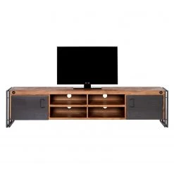 Ars manufacti TV-Lowboard Manchester - Akazie teilmassiv / Metall - Akazie / Anthrazit -Wohnzimmermöbel boutique en ligne tv lowboard manchester akazie massiv metall 4882692