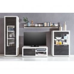 Mooved Wandboard Piorini - Kiefer Anthrazit Dekor / Weiß -Wohnzimmermöbel boutique en ligne tv lowboard maruto i inkl beleuchtung kiefer dunkel dekor weiss 4932660