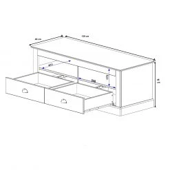 Maison Belfort TV-Lowboard Neely I - Weiß / Grau 17 Maison Belfort TV-Lowboard Neely I - Weiß / Grau -Wohnzimmermöbel boutique en ligne tv lowboard neely i kiefer massiv kiefer 5174348