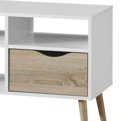 Mørteens TV-Lowboard Sunndal I - Gummibaum teilmassiv -Wohnzimmermöbel boutique en ligne tv lowboard sunndal i gummibaum teilmassiv weiss eiche dekor 4753480