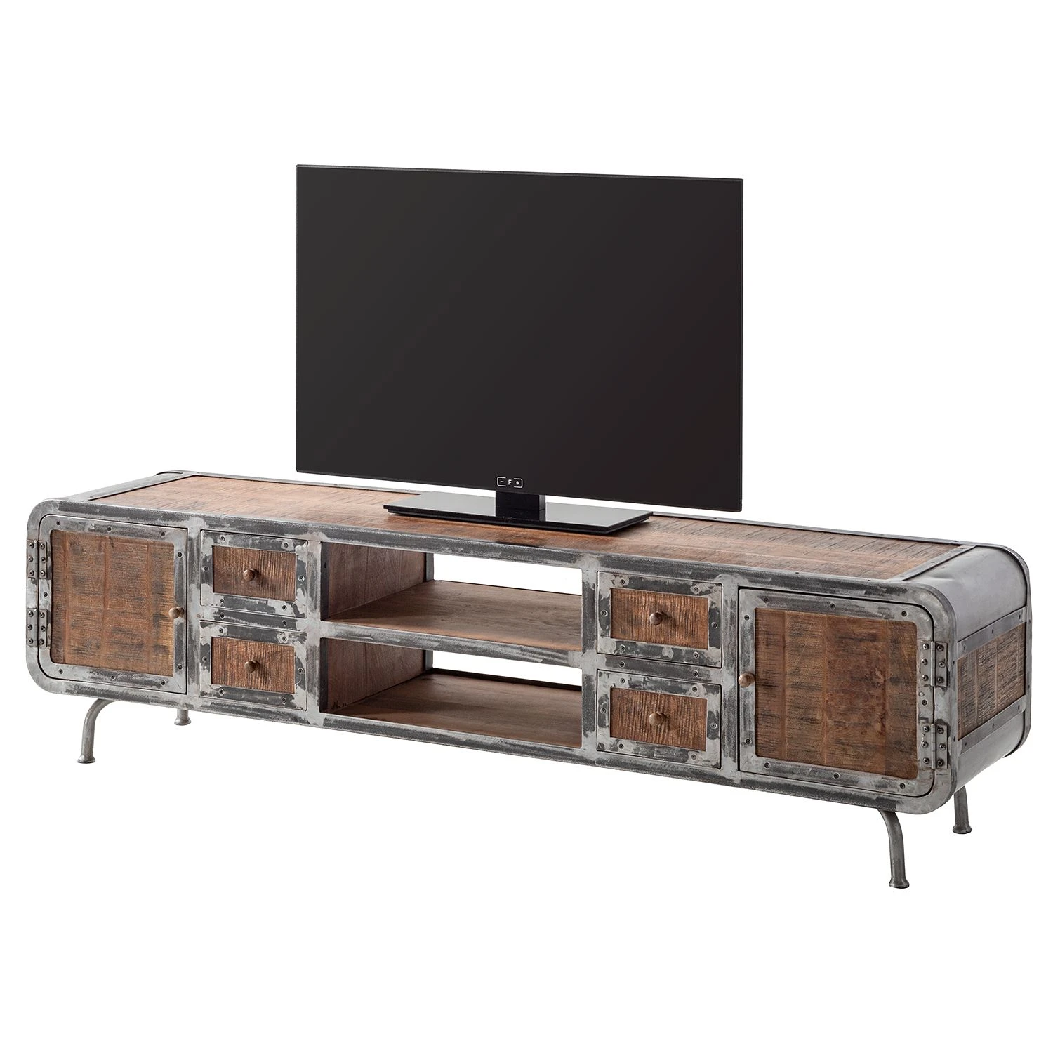 Ars manufacti TV-Lowboard Wharton II - Akazie teilmassiv / Stahl 1 Ars manufacti TV-Lowboard Wharton II - Akazie teilmassiv / Stahl