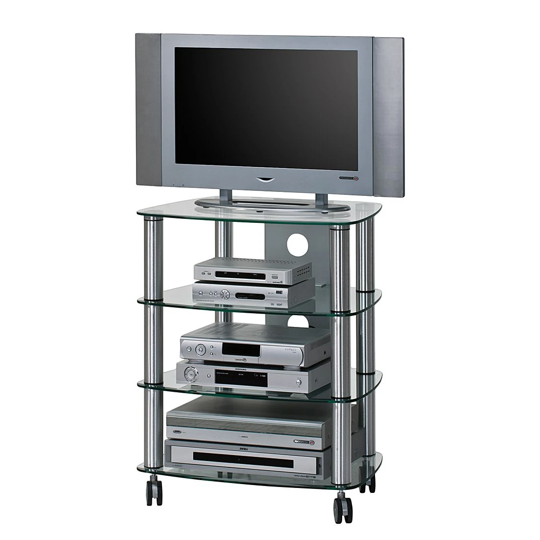 Maja Möbel TV-Rack Glenview II - Aluminium/Klarglas 1 Maja Möbel TV-Rack Glenview II - Aluminium/Klarglas
