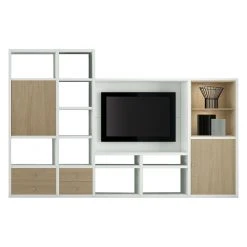 Loftscape TV-Wand Emporior II - Eiche Dekor / Weiß