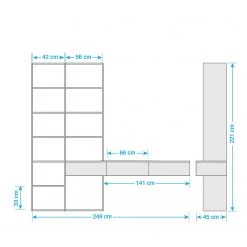 Loftscape TV-Wand Emporior III - Matt Hellbeige - Breite: 249 cm -Wohnzimmermöbel boutique en ligne tv wand emporior iii hochglanz weiss 249 cm 5202104 1