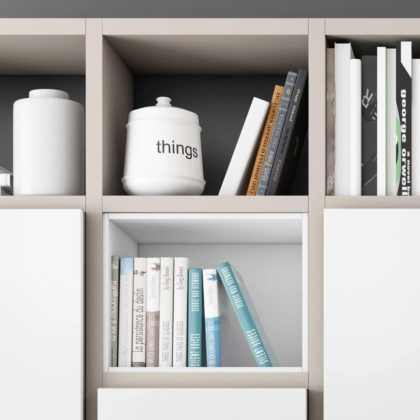 Loftscape TV-Wand Emporior IV - Matt Hellbeige / Matt Weiß - Breite: 294 cm 3 Loftscape TV-Wand Emporior IV - Matt Hellbeige / Matt Weiß - Breite: 294 cm – Bild 3