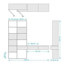 Loftscape TV-Wand Emporior IV - Matt Hellbeige / Matt Weiß - Breite: 249 cm -Wohnzimmermöbel boutique en ligne tv wand emporior iv hochglanz weiss 249 cm 5202164 3