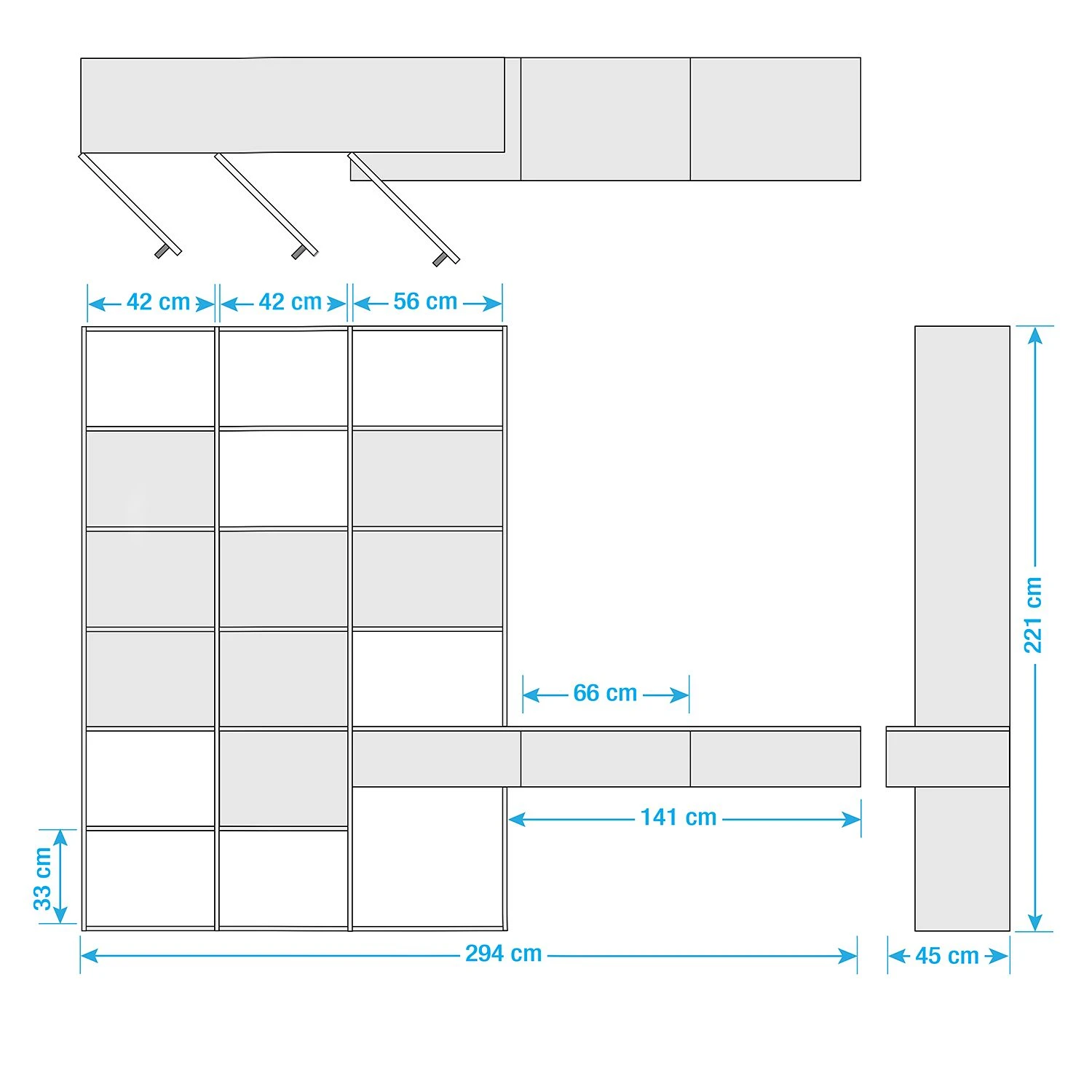 Loftscape TV-Wand Emporior IV - Cremeweiß - Breite: 294 cm 8 Loftscape TV-Wand Emporior IV - Cremeweiß - Breite: 294 cm – Bild 8