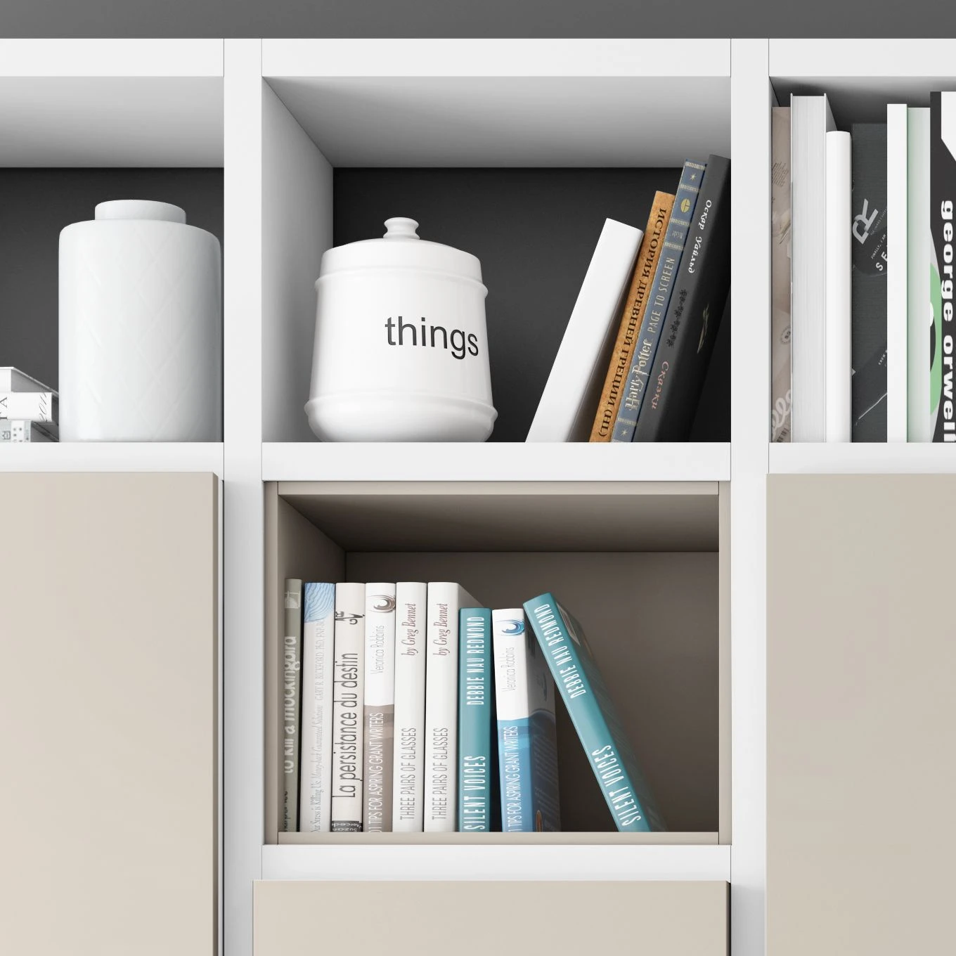 Loftscape TV-Wand Emporior IV - Matt Weiß / Matt Hellbeige - Breite: 294 cm 3 Loftscape TV-Wand Emporior IV - Matt Weiß / Matt Hellbeige - Breite: 294 cm – Bild 3