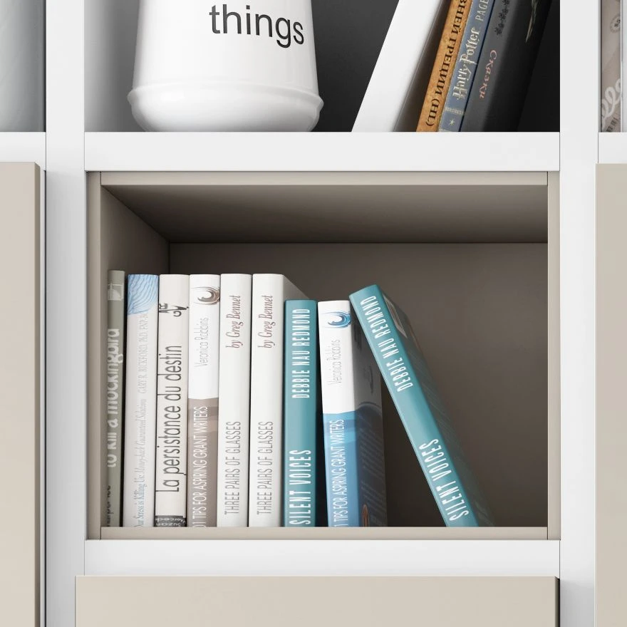 Loftscape TV-Wand Emporior IV - Matt Weiß / Matt Hellbeige - Breite: 294 cm 6 Loftscape TV-Wand Emporior IV - Matt Weiß / Matt Hellbeige - Breite: 294 cm – Bild 6