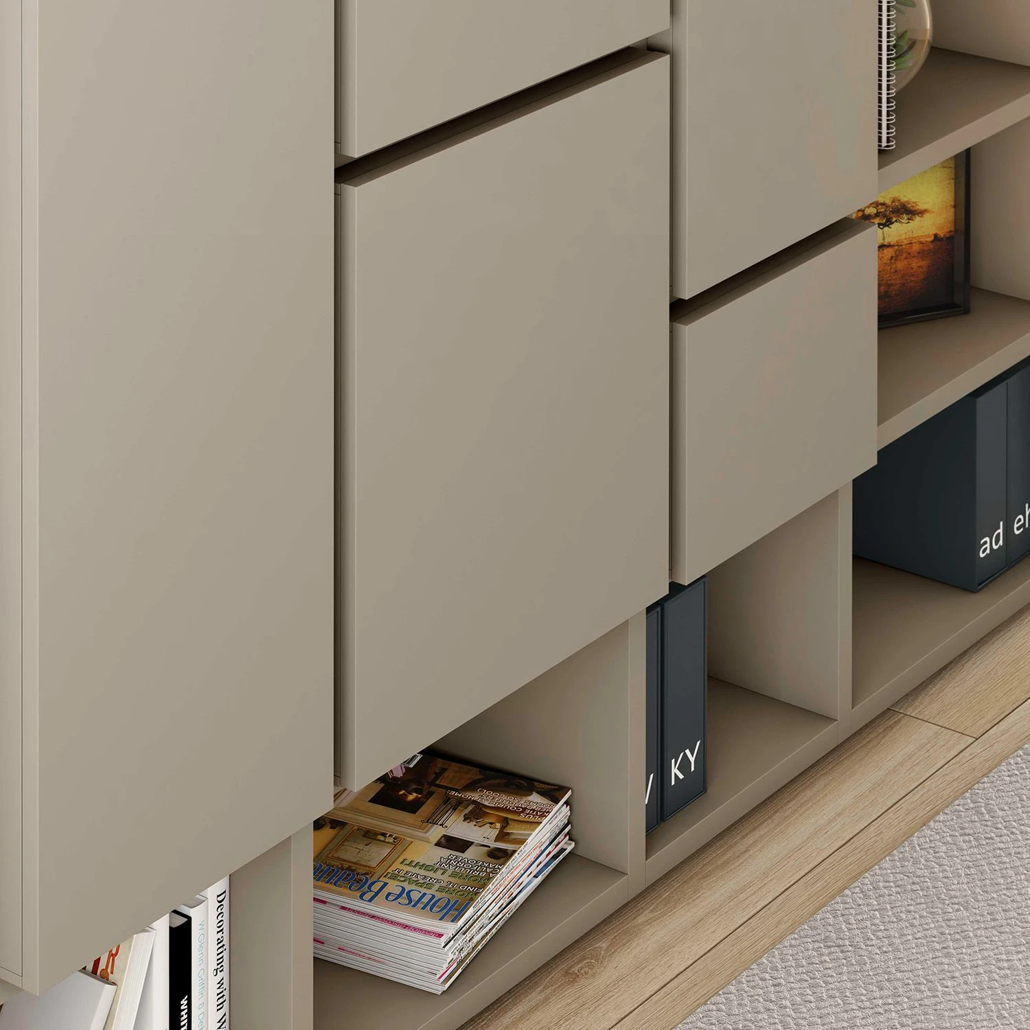 Loftscape TV-Wand Emporior IV - Matt Hellbeige - Breite: 294 cm 7 Loftscape TV-Wand Emporior IV - Matt Hellbeige - Breite: 294 cm – Bild 7