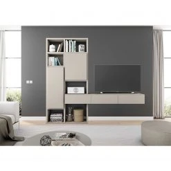 Loftscape TV-Wand Emporior IV - Matt Hellbeige - Breite: 249 cm