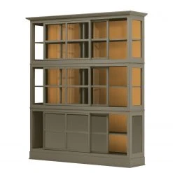 Maison Belfort Vitrinenschrank Azjana - Granit / Pinie Honig -Wohnzimmermöbel boutique en ligne vitrinenschrank azjana pinie teilmassiv granit pinie honig 3393249