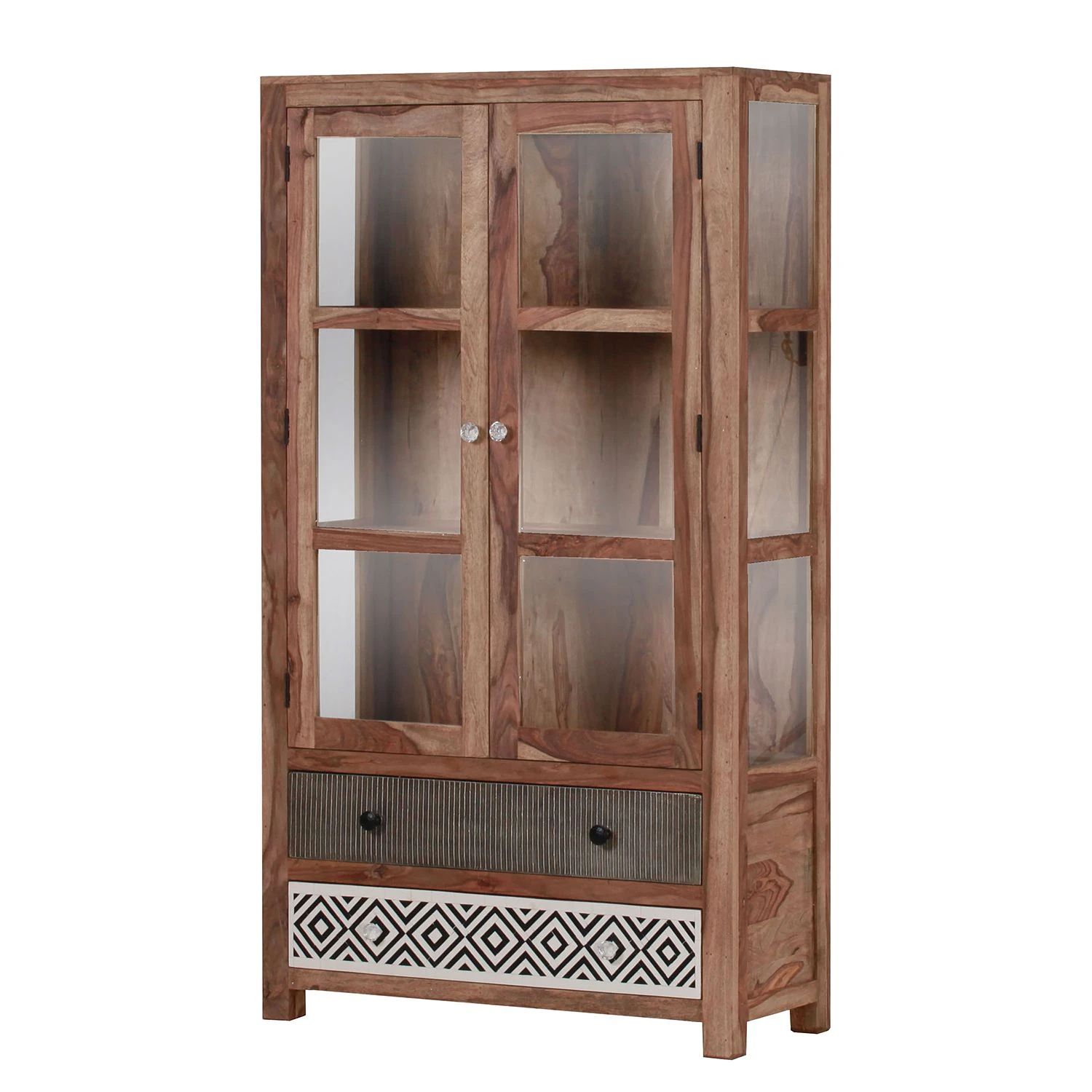 Red Living Vitrinenschrank Farasi - Sheesham massiv 1 Red Living Vitrinenschrank Farasi - Sheesham massiv