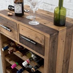 Ars manufacti Weinregal Tamati - Altholz Pinie / Metall - Pinie Dunkel / Schwarz -Wohnzimmermöbel boutique en ligne weinregal tamati altholz pinie metall pinie dunkel schwarz 4920708