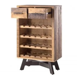 Ars manufacti Weinregal Tamati - Altholz Pinie / Metall - Pinie Dunkel / Schwarz -Wohnzimmermöbel boutique en ligne weinregal tamati altholz pinie metall pinie dunkel schwarz 4920716